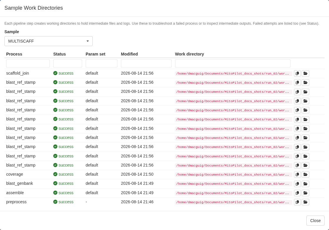 Work directory browser