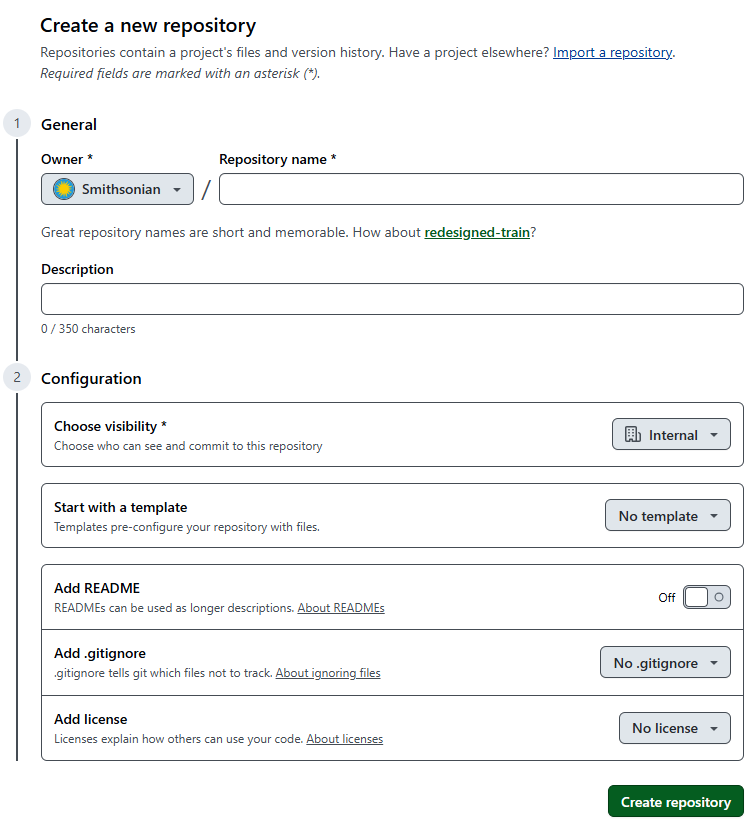 GitHub New Repo