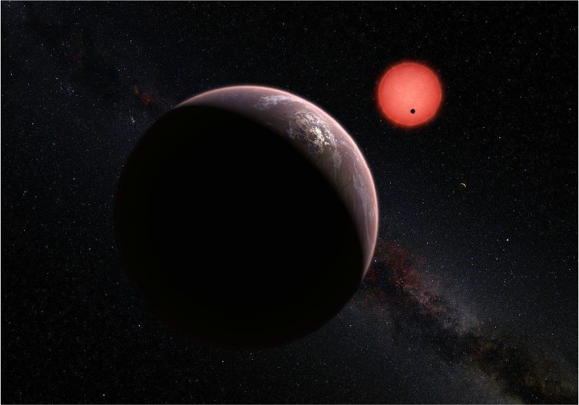 A planet orbiting a red star
